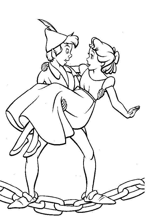 coloriage peter pan porte wendy